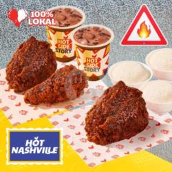 Makan Bertiga!! Nashville Fried Chicken Combo (fried Chicken   Chocolate Drink)